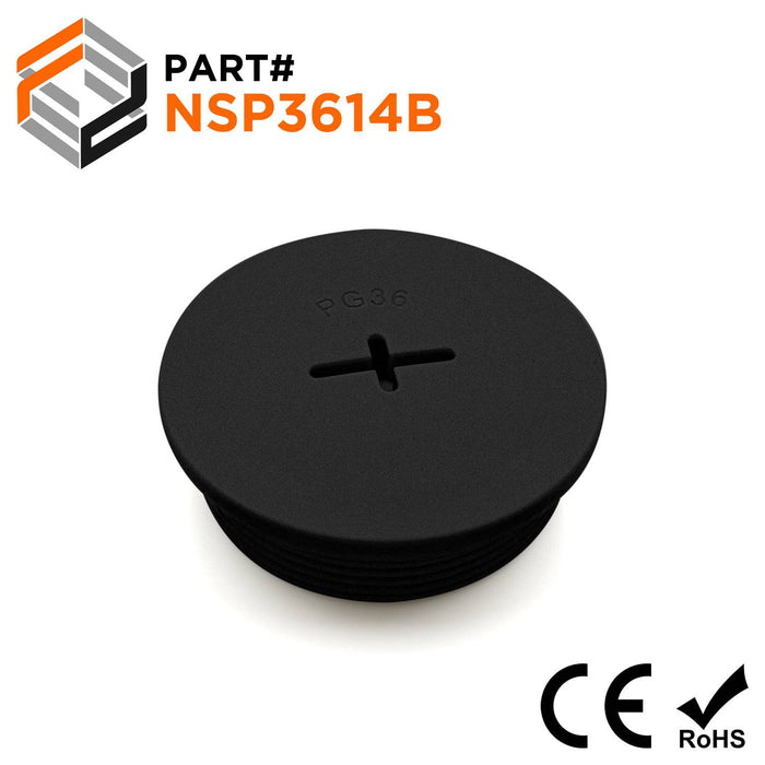 NSP3614B - PG36 Nylon Screw Plug - Black - Ferrules Direct