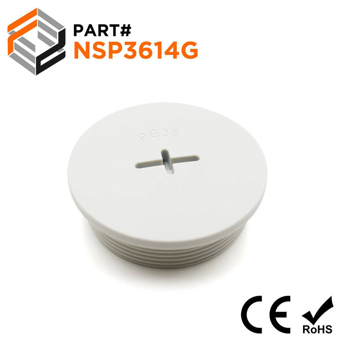NSP3614G - PG36 Nylon Screw Plug - Gray - Ferrules Direct