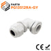 PG13.5  Right Angle Cable Gland - 6-12mm - Gray - PG13512RA-GY - Ferrules Direct