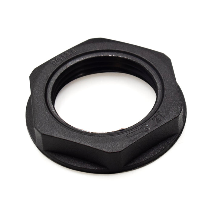PG13 Thread Nylon Lock Nut for PG Cable Glands, Black, UL Approved, 1 Piece - PG13B-LN - Ferrules Direct