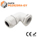 PG29 Right Angle Cable Gland - 18-25mm - Gray - PG2925RA-GY - Ferrules Direct