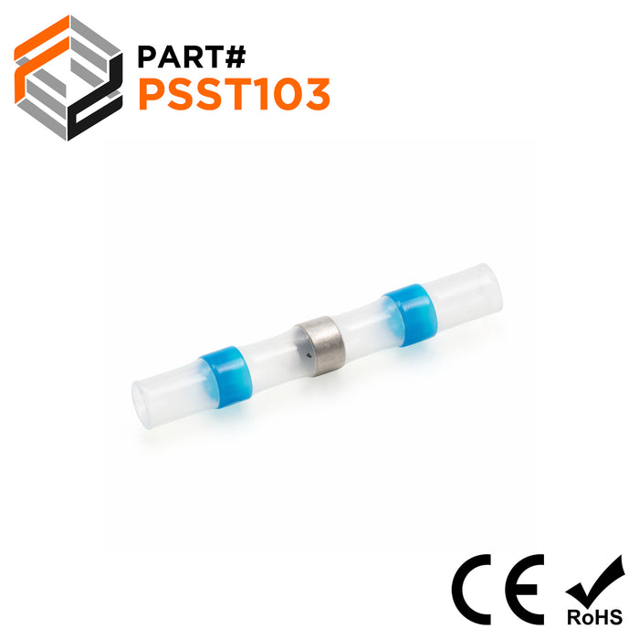 PSST103 - 16 to 14 AWG Heat Shrink Solder Sleeves, No Printing, Blue, 25 Pieces
