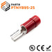 PTNYB95-25 - Nylon Insulated Pin Terminals - 3/0 AWG - Red - Ferrules Direct