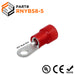 RNYBS8-5 - Nylon Ring Terminal - Standard Crimp 8 AWG - Stud #10 - Ferrules Direct