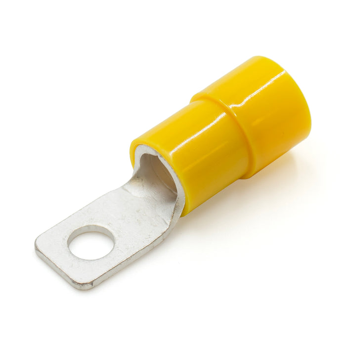 RQ22-6BA - 4 AWG Nylon Insulated Square Ring Terminals, 1/4" Stud, 25 Pieces
