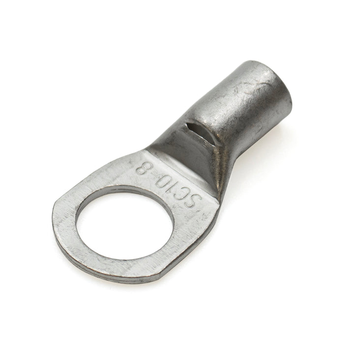 SCH108 - 8 AWG Non Insulated Tubular Ring Lugs, 5/16" Stud, 50 Pieces