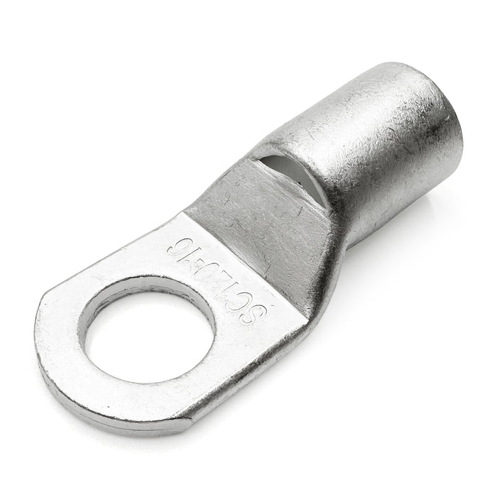 SCH12016 - 4/O AWG Non Insulated Tubular Ring Lugs, 5/8" Stud, 5 Pieces