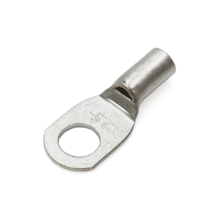 SCH25-5 - 14 AWG Non Insulated Tubular Ring Lugs, #10 Stud, 100 Pieces