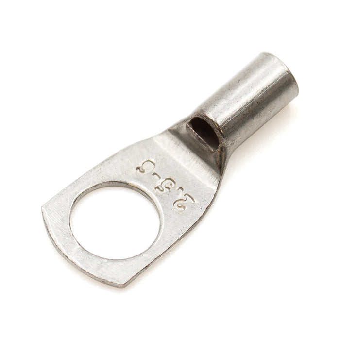SCH25-6 - 14 AWG Non Insulated Tubular Ring Lugs, 1/4" Stud, 100 Pieces