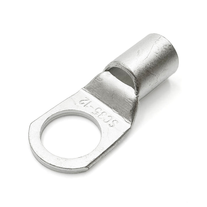 SCH3512 - 2 AWG Non Insulated Tubular Ring Lugs, 1/2" Stud, 25 Pieces