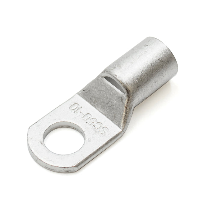 SCH5010 - 1 AWG Non Insulated Tubular Ring Lugs, 3/8" Stud, 10 Pieces