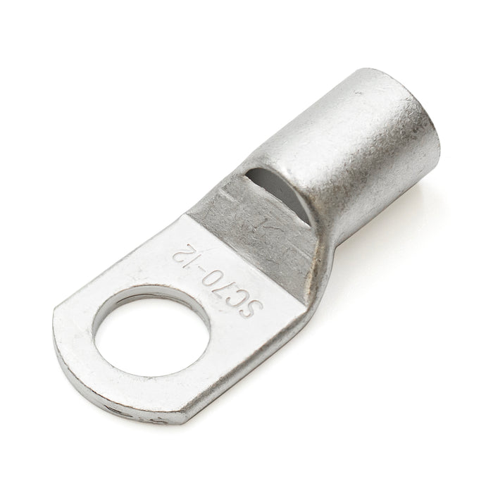 SCH7012 - 2/O AWG Non Insulated Tubular Ring Lugs, 1/2" Stud, 10 Pieces