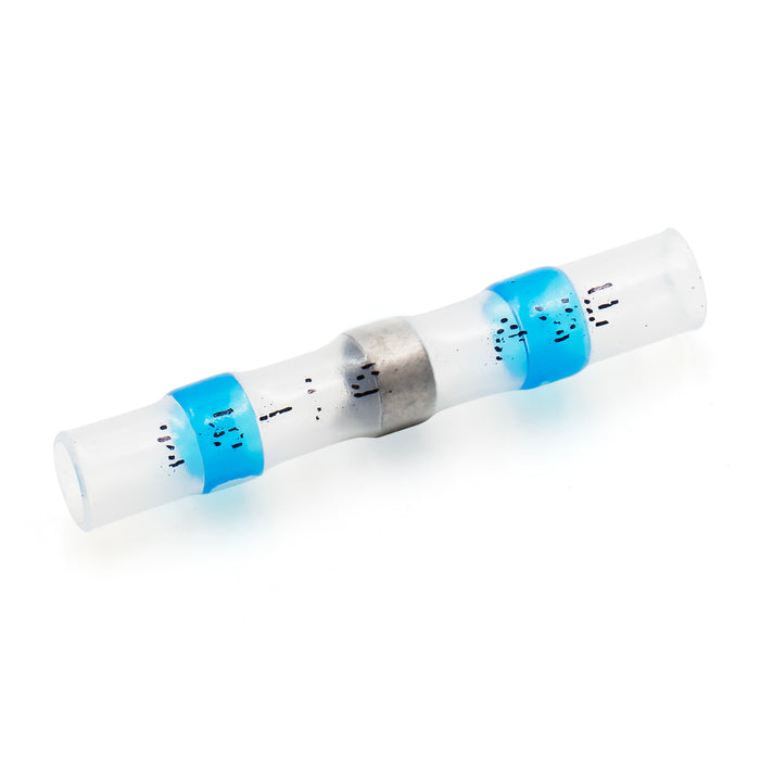 SS1614-100P - 16 to 14 AWG Heat Shrink Solder Sleeves, With Printing, Blue, 100 Pieces