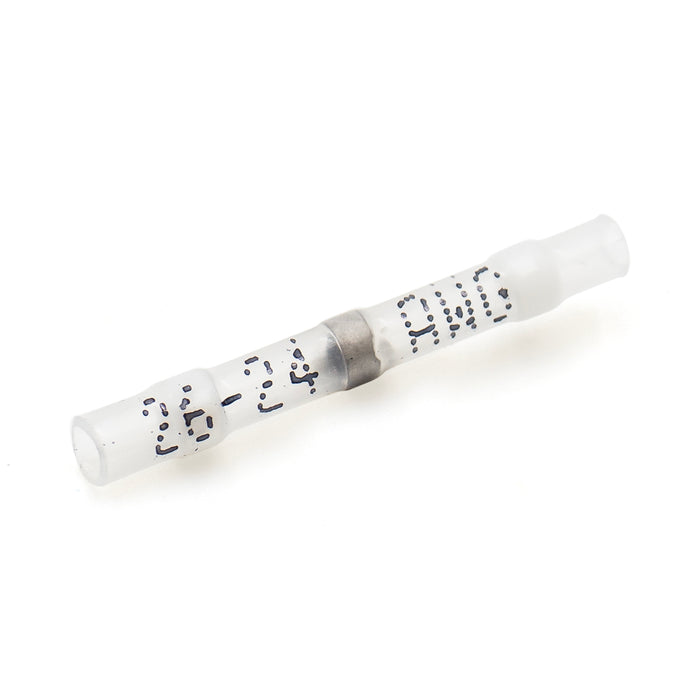 SS2624-200P - 26 to 24 AWG Heat Shrink Solder Sleeves, With Printing, White, 200 Pieces