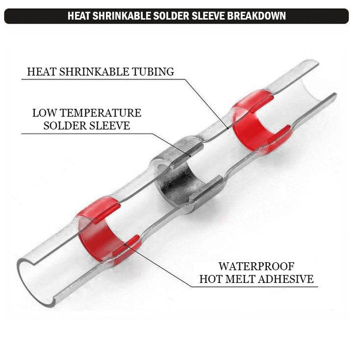Aovo Pro charging cable solder joint with heat shrink tubing applied