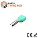 TW03408 - 2x24 & 22 AWG (8mm Pin) Twin Wire Ferrules - Turquoise - Ferrules Direct