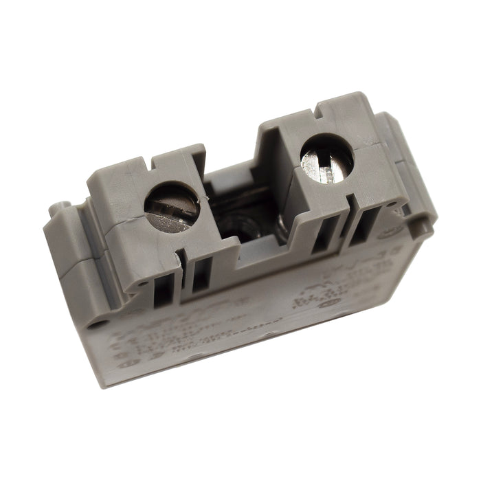 UKJ-35 - 19 to 1-1/0 AWG Screw Clamp, Feed-Thru, Terminal Block, 1000v, UL Approved, Gray