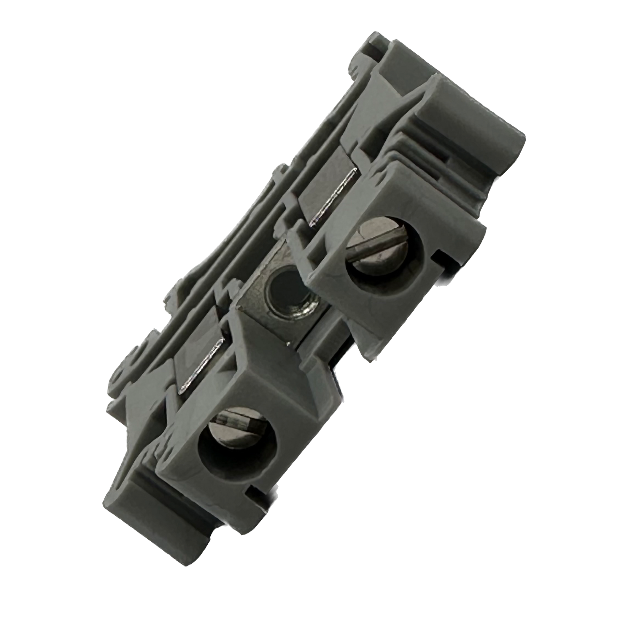 UKJ6 24 to 8 AWG Screw Clamp, FeedThru, Terminal Block, 800v, UL Approved, Gray Ferrules