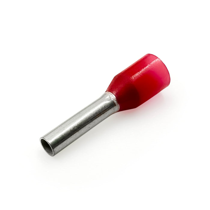 Z+F V30AE000045 - 18 AWG Insulated Wire Ferrules, 8mm Pin, Red - 500 Pieces