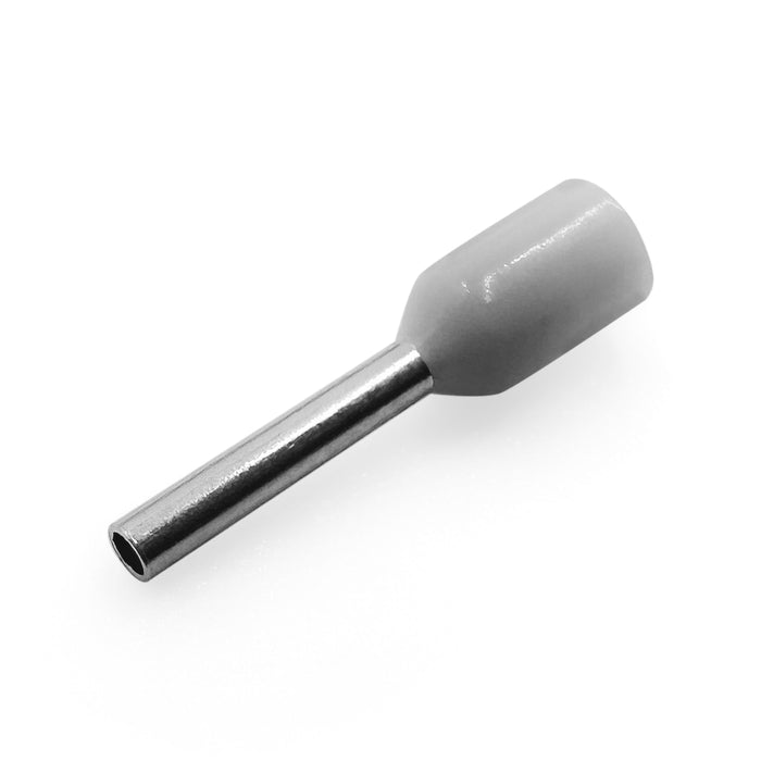 Z+F V30AE000041 - 20 AWG Insulated Wire Ferrules, 8mm Pin, Gray - 500 Pieces