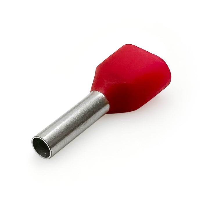 Z+F V30AE000609 - 2x18 AWG Twin Wire Ferrules, 8mm, Red - 500 Pieces