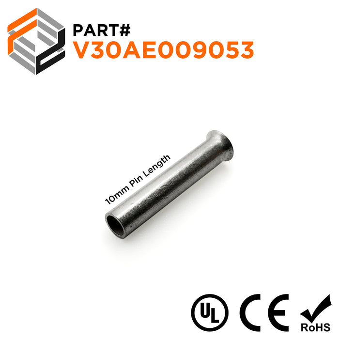 Z+F V30AE009053 - 18 AWG Non Insulated Wire Ferrules, 10mm Pin, 1000 Pieces
