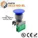 22mm Push Button - (NO) - 40mm Mushroom Head - Blue - XE22-NO-BL - Ferrules Direct