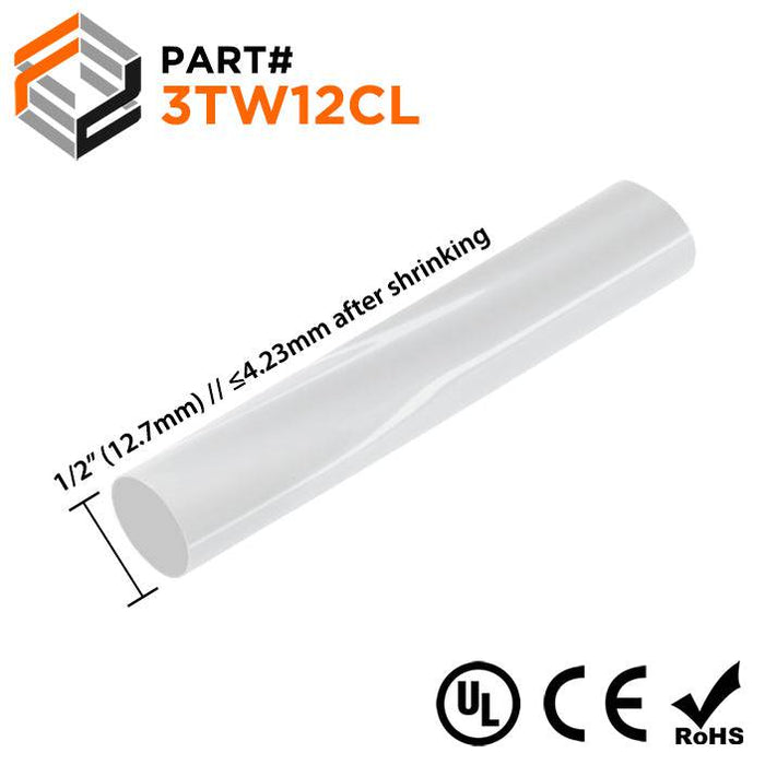 Thin Wall Heat Shrink Tubing - 1/2" - 3:1 Shrink Ratio - Ferrules Direct