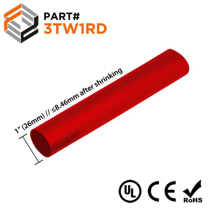 Thin Wall Heat Shrink Tubing - 1" - 3:1 Shrink Ratio - Ferrules Direct
