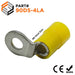 90D5-4LA - 90° Nylon Insulated Ring Terminals - 12-10 AWG - #8 Stud - Ferrules Direct
