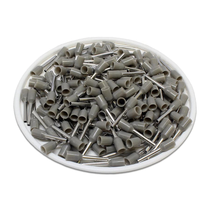 AD07510 - 20 AWG (10mm Pin) Insulated Ferrules - Gray - Ferrules Direct