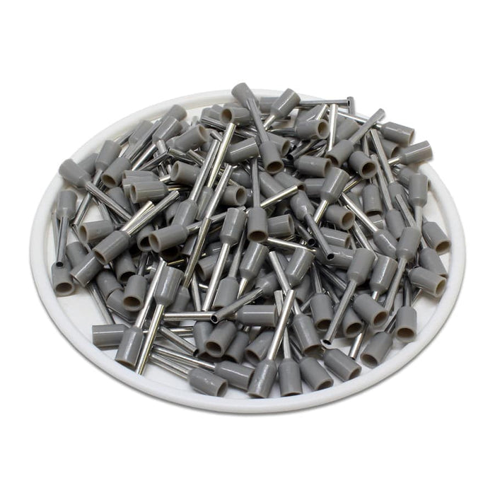 AD07512 - 20 AWG (12mm Pin) Insulated Ferrules - Gray - Ferrules Direct