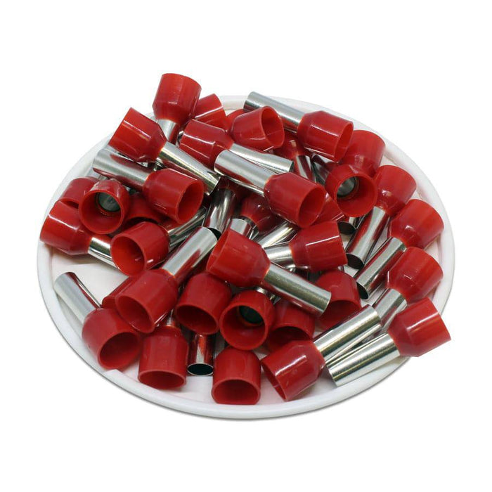 AD100012 - 8 AWG (12mm Pin) Insulated Ferrules - Red - Ferrules Direct