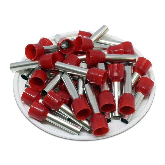 AD100018 - 8 AWG (18mm Pin) Insulated Ferrules - Red - Ferrules Direct