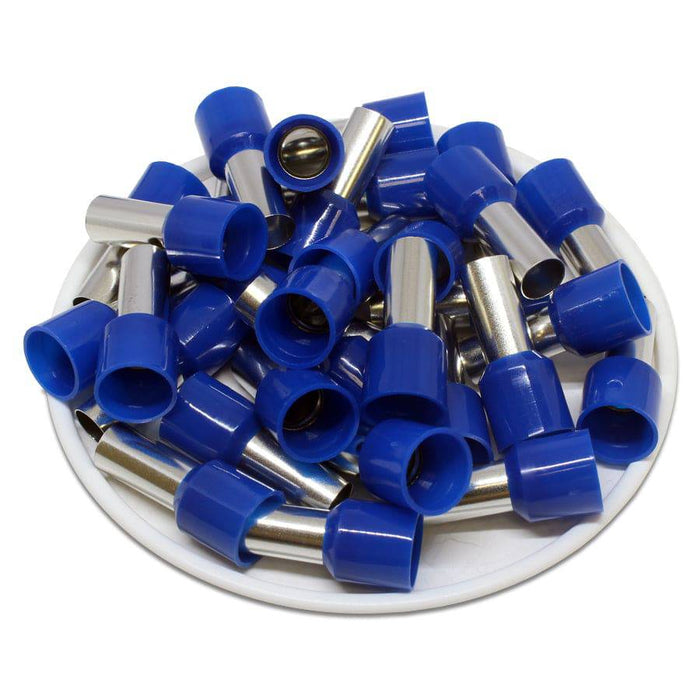 AD160012 - 6 AWG (12mm Pin) Insulated Ferrules - Blue - Ferrules Direct