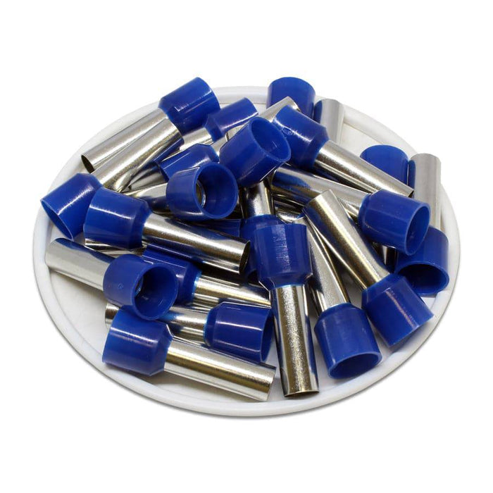 AD160018 - 6AWG (16mm2) 18mm Pin - Vinyl Insulated Ferrules - Blue - Ferrules Direct