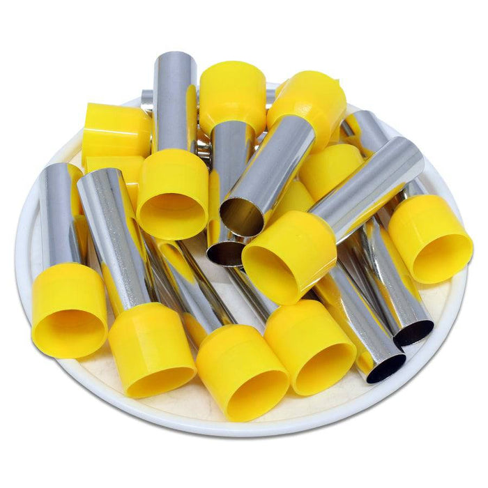 AD250025 - 4 AWG (25mm Pin) Insulated Ferrules - Yellow - Ferrules Direct