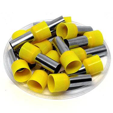 AD212016 - True 4 AWG (16mm Pin) Insulated Ferrules - Yellow - Ferrules Direct
