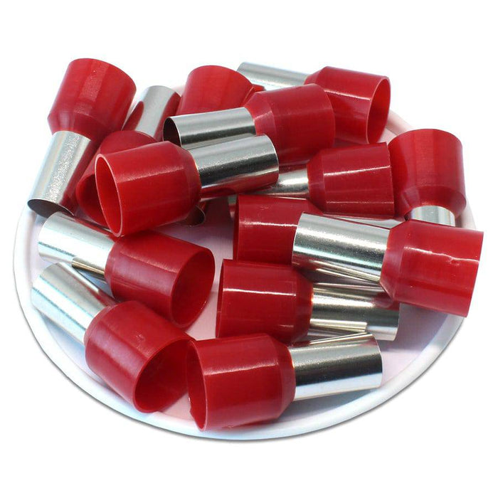 AD350014 - 2 AWG (14mm Pin) Insulated Ferrules - Red - Ferrules Direct