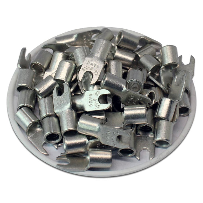 ANB8-37 - Non Insulated Fork Terminals - 8AWG - #6 Stud - Ferrules Direct