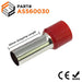 AS560030 - 0 & 1/0 AWG Insulated Ferrule - 30mm Red - Ferrules Direct