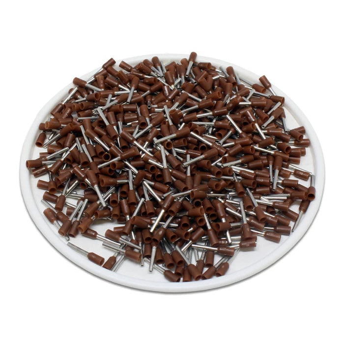 AT01406 - 26 AWG (6mm Pin) Insulated Ferrules - Brown - Ferrules Direct