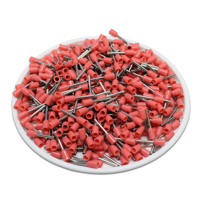 AT03408 - 22 & 24 AWG (8mm Pin) Insulated Ferrules - Pink - Ferrules Direct