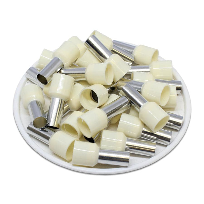 AT160012 - 6 AWG (12mm Pin) Insulated Ferrules - White - Ferrules Direct