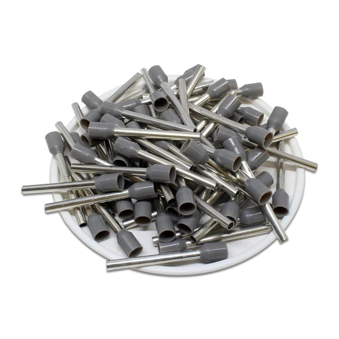 AT25025 - 14AWG (25mm Pin) Insulated Ferrules - Gray - Ferrules Direct