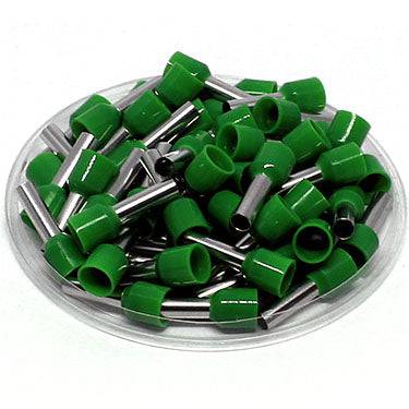 AT60018 - 10 AWG (18mm Pin) Insulated Ferrules - Green - Ferrules Direct