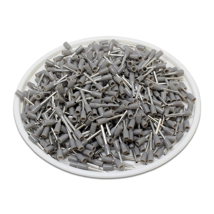 AW01408 - 26 AWG Insulated Wire Ferrules, 8mm Pin, Gray, 500 Pieces ...