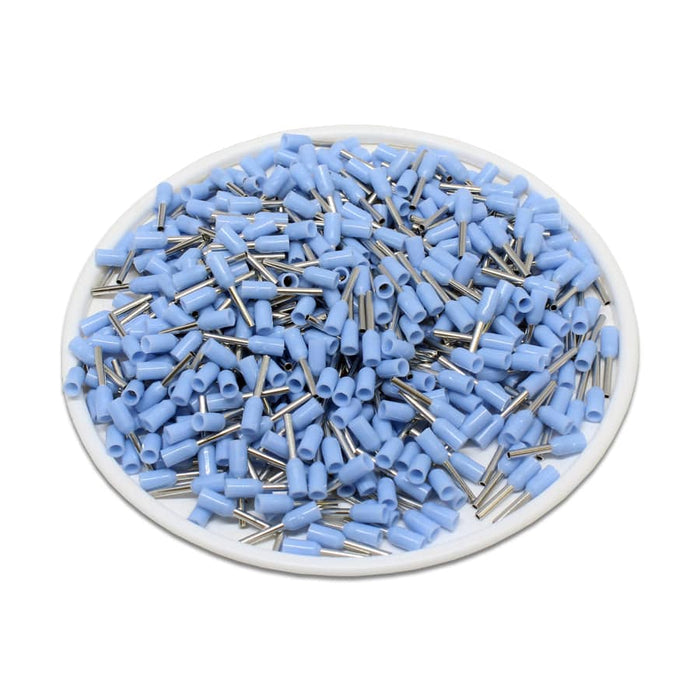 AW02506 - 24 AWG Insulated Wire Ferrules, 6mm Pin, Light Blue, UL ...