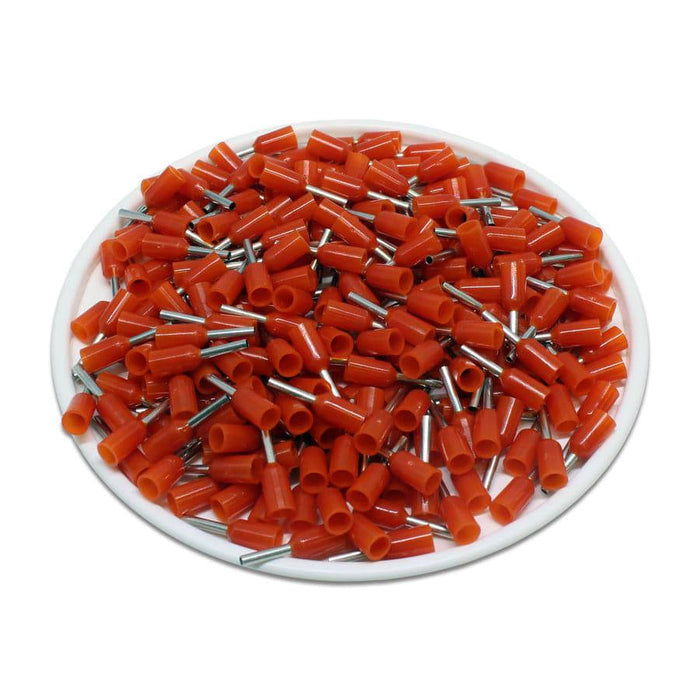 AW05006 - 22 & 20 AWG Insulated Wire Ferrules, 6mm Pin, Orange, UL ...