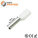 AW07508 - 20 AWG (8mm Pin) Insulated Ferrules - White - Ferrules Direct